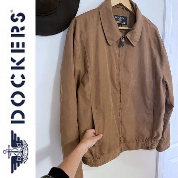DOCKERS stain defender light fall jacket in camel, Sz L - Picture 4 of 15